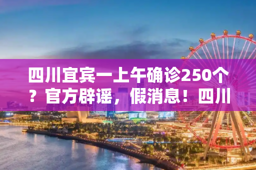 四川宜宾一上午确诊250个？官方辟谣，假消息！四川宜宾一上午确诊250个？辟谣